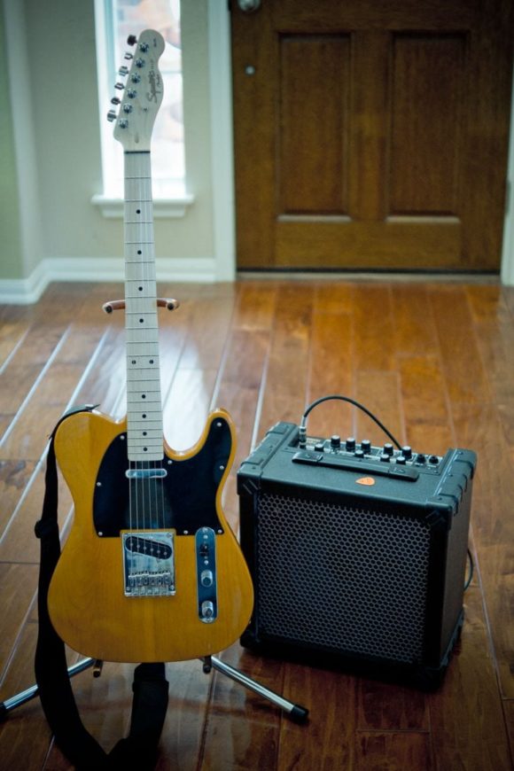 Squier Tele and Roland Cube 30