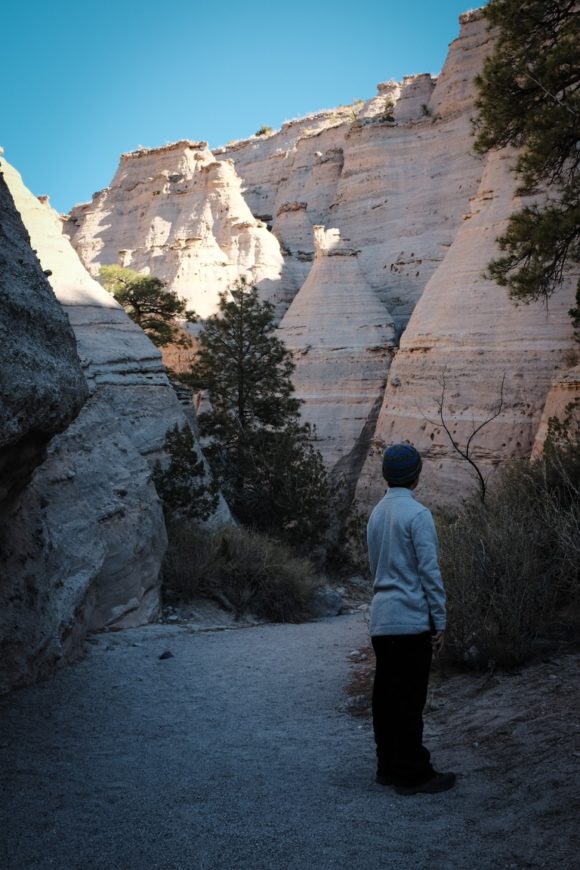 "Looking Down the Trail". USA. New Mexico. Kasha-Katuwe Tent Rocks National Monument. 2015.