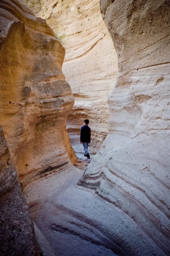 "In the Slot Canyon". USA. New Mexico. Kasha-Katuwe Tent Rocks National Monument. 2015.