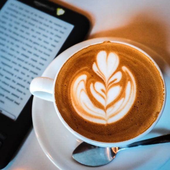 "Cappucino and Kindle" USA. Texas. Austin. 2016.