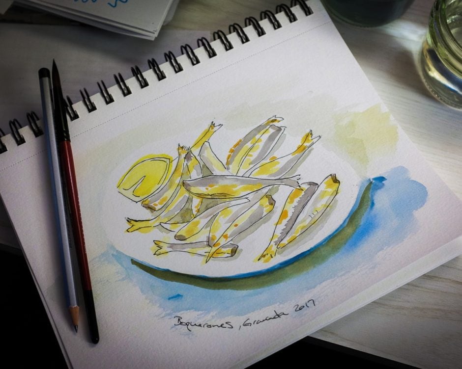 "Boquerones Watercolor" Cedar Park, 2017